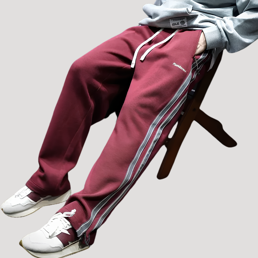 Pantalon Large à Doubles Bandes Contrastées pour Homme
