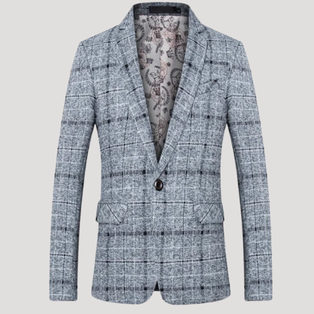 Blazer à Carreaux et Poches à Rabat pour Homme