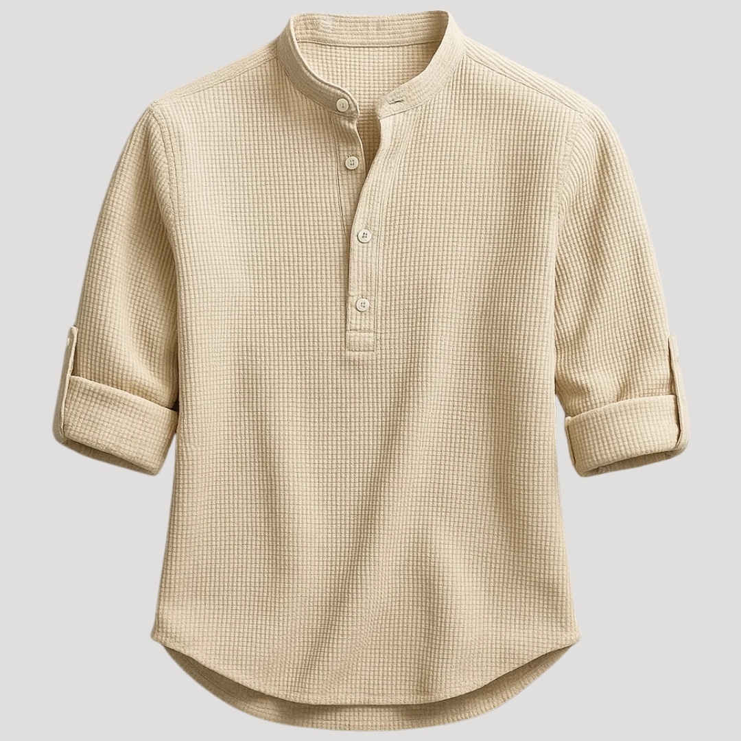 Chemise Décontractée à Col Mao pour Homme