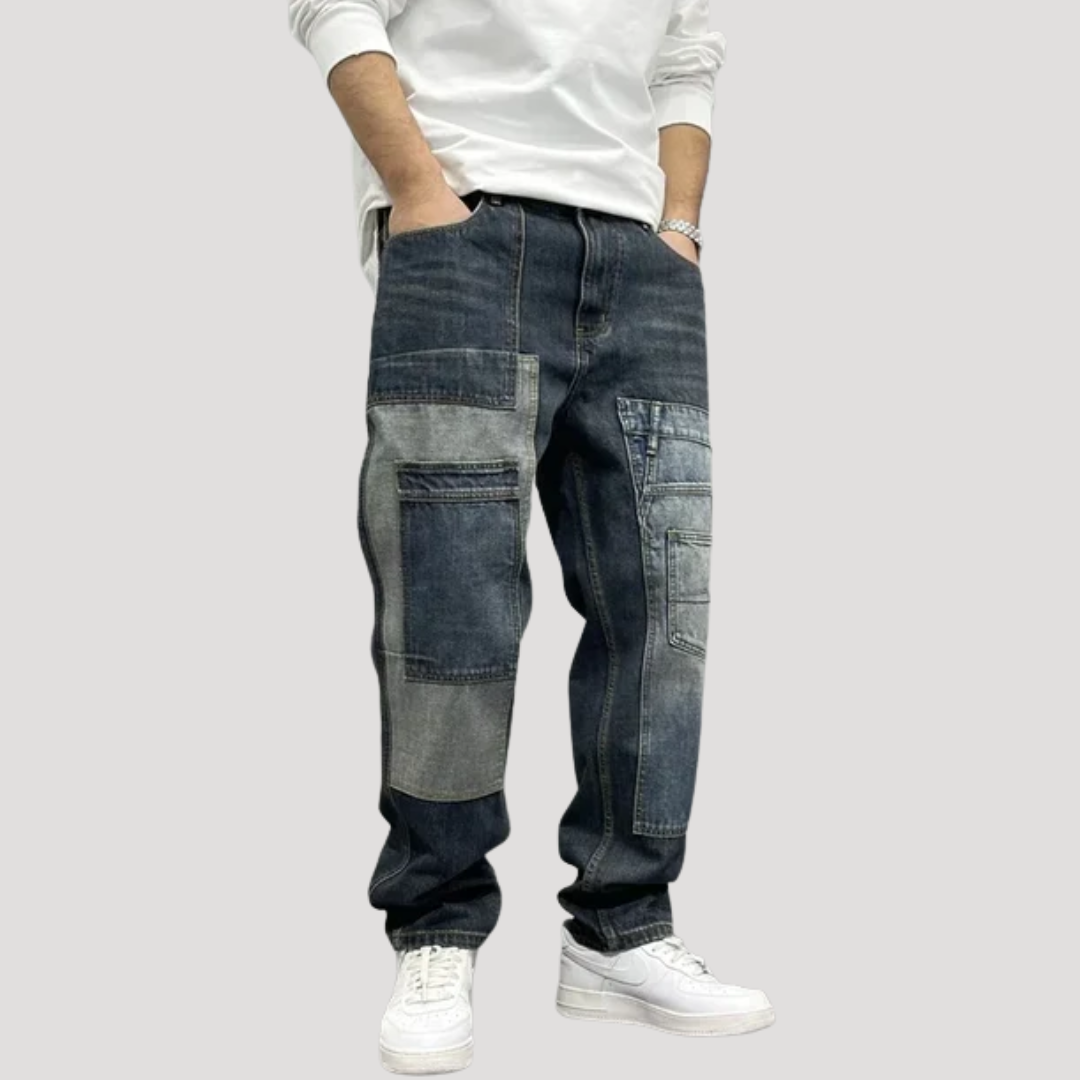 Jean Cargo à Empiècements Contrastés pour Homme