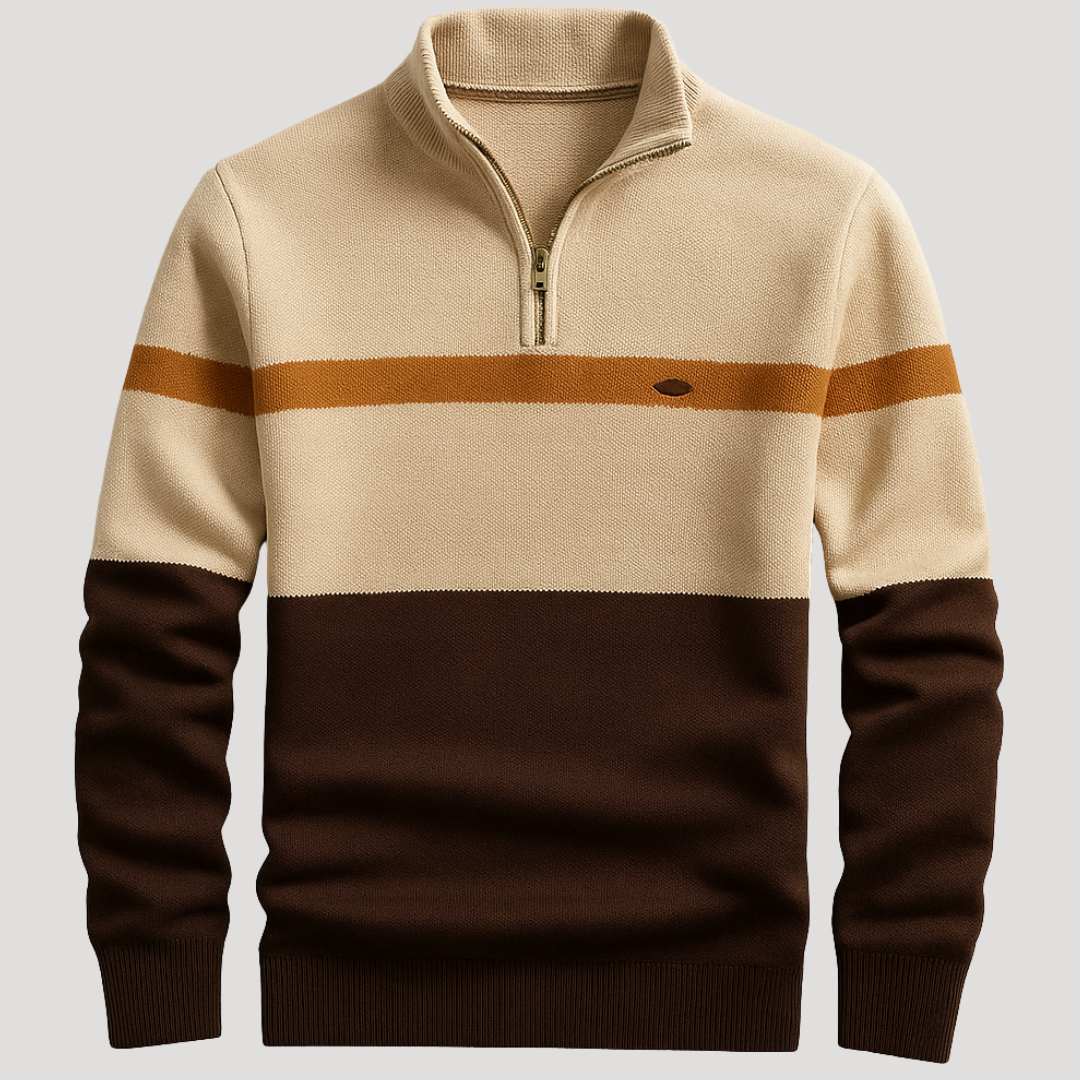 Pull Vintage Rayé à Col Camionneur pour Homme