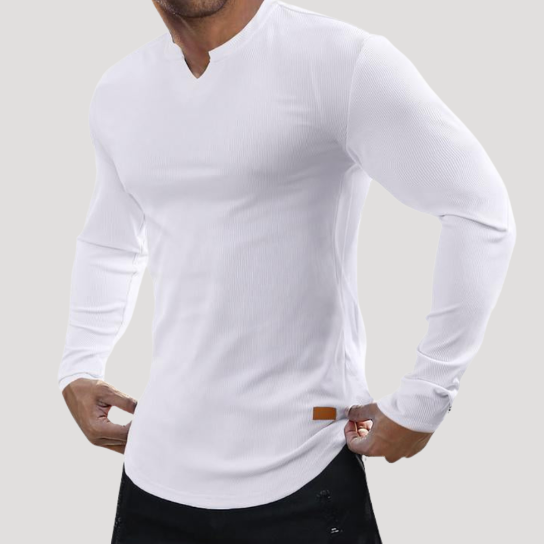 Haut Structuré à Col V pour Homme