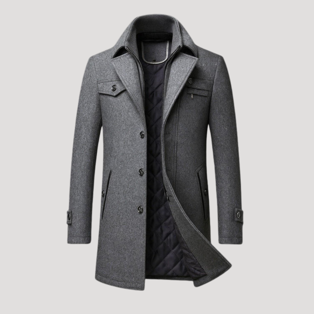 Manteau Long à Doublure Matelassée pour Homme