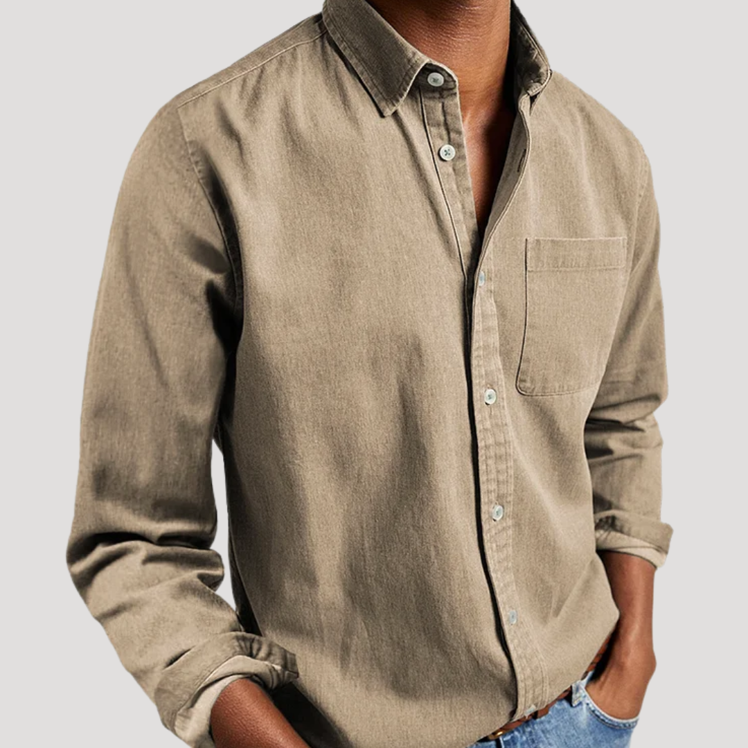 Chemise à Col Classique et Poche Poitrine pour Homme