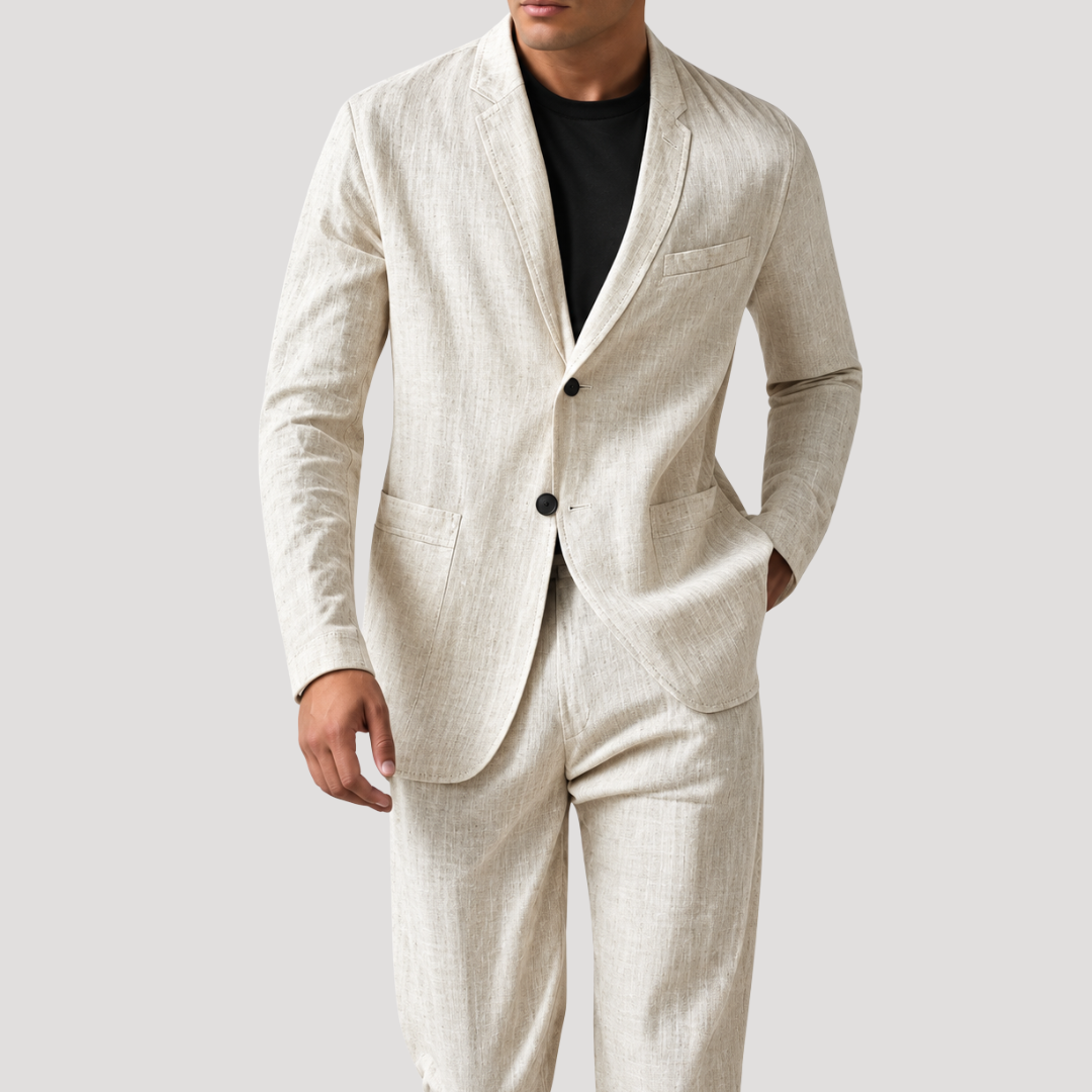 Ensemble Blazer Déstructuré à Poches Plaquées pour Homme