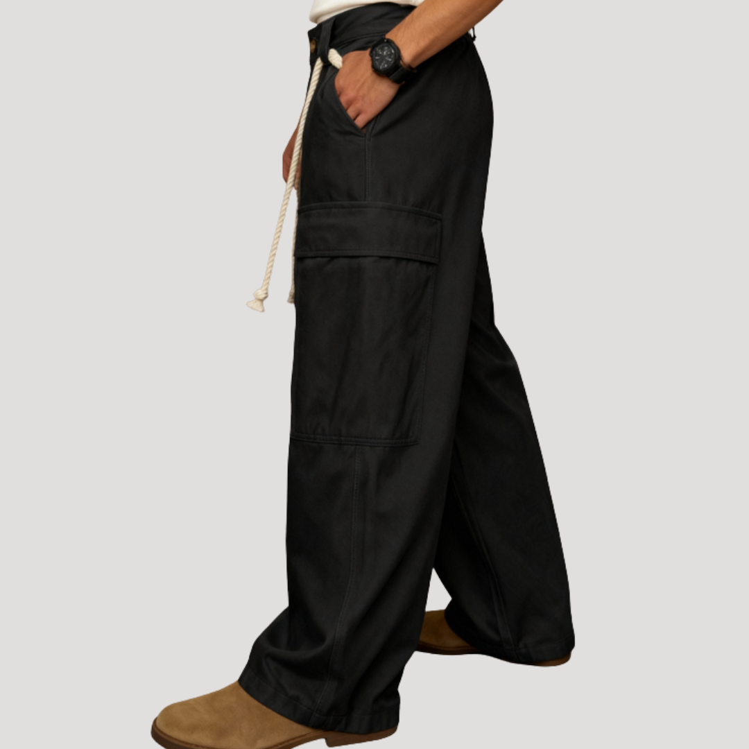 Pantalon Cargo Large Décontracté à Pinces pour Homme