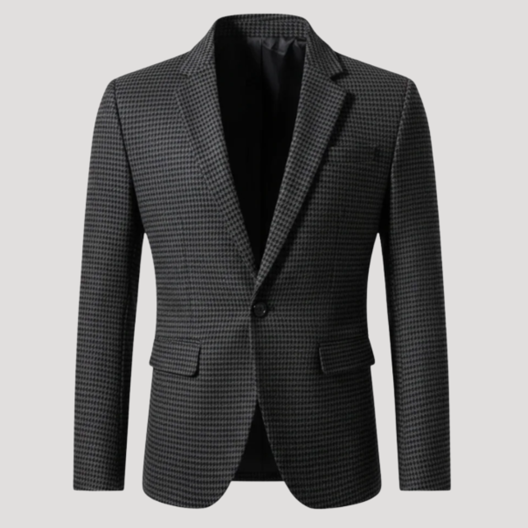 Blazer Structuré à Motif Pied-de-Poule pour Homme