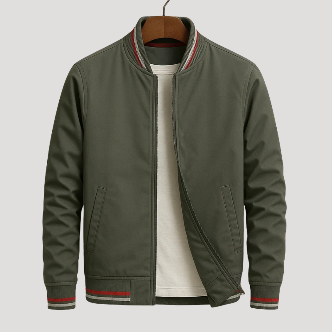 Bomber Homme à Finitions Rayées