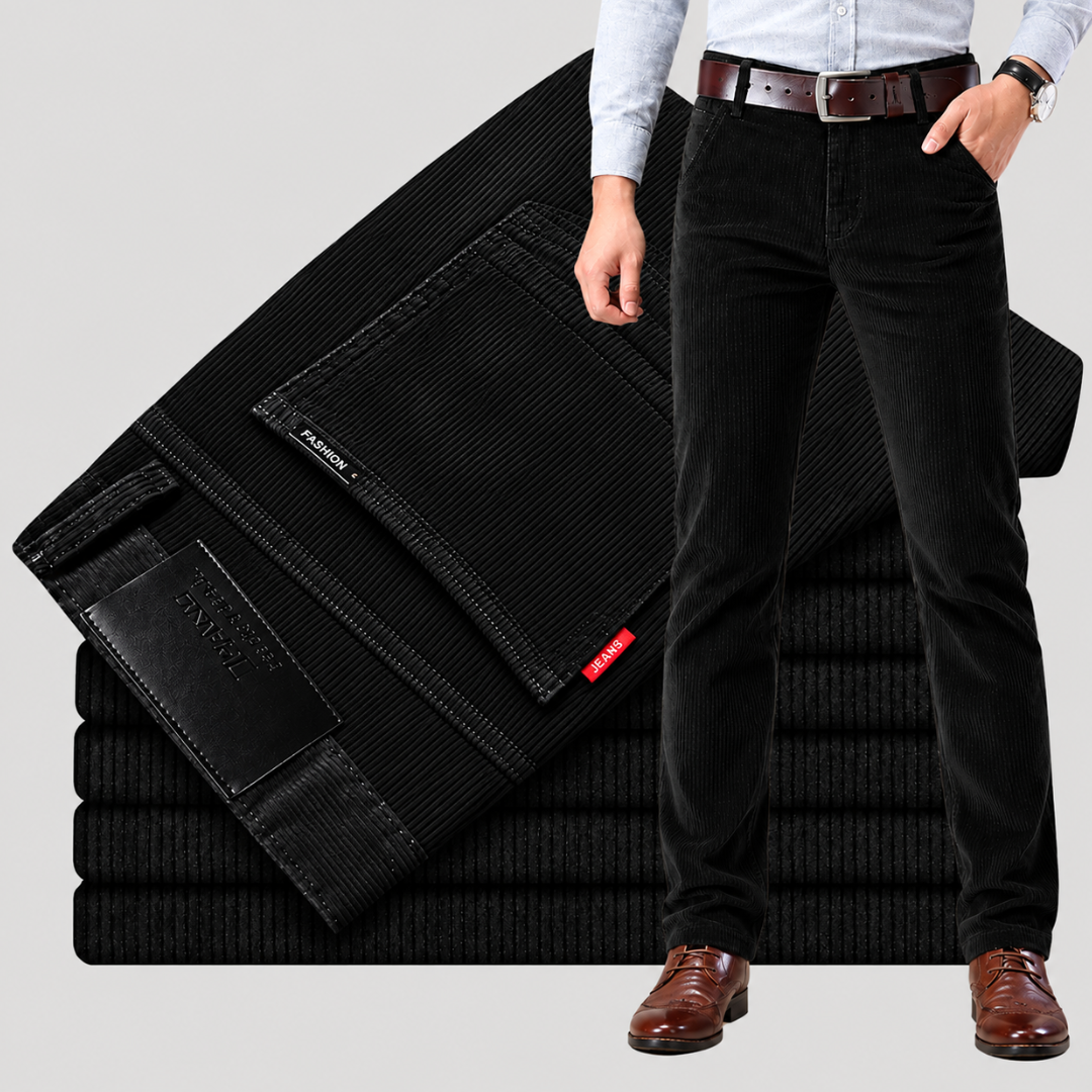 Pantalon en Velours Côtelé à Coupe Droite pour Homme