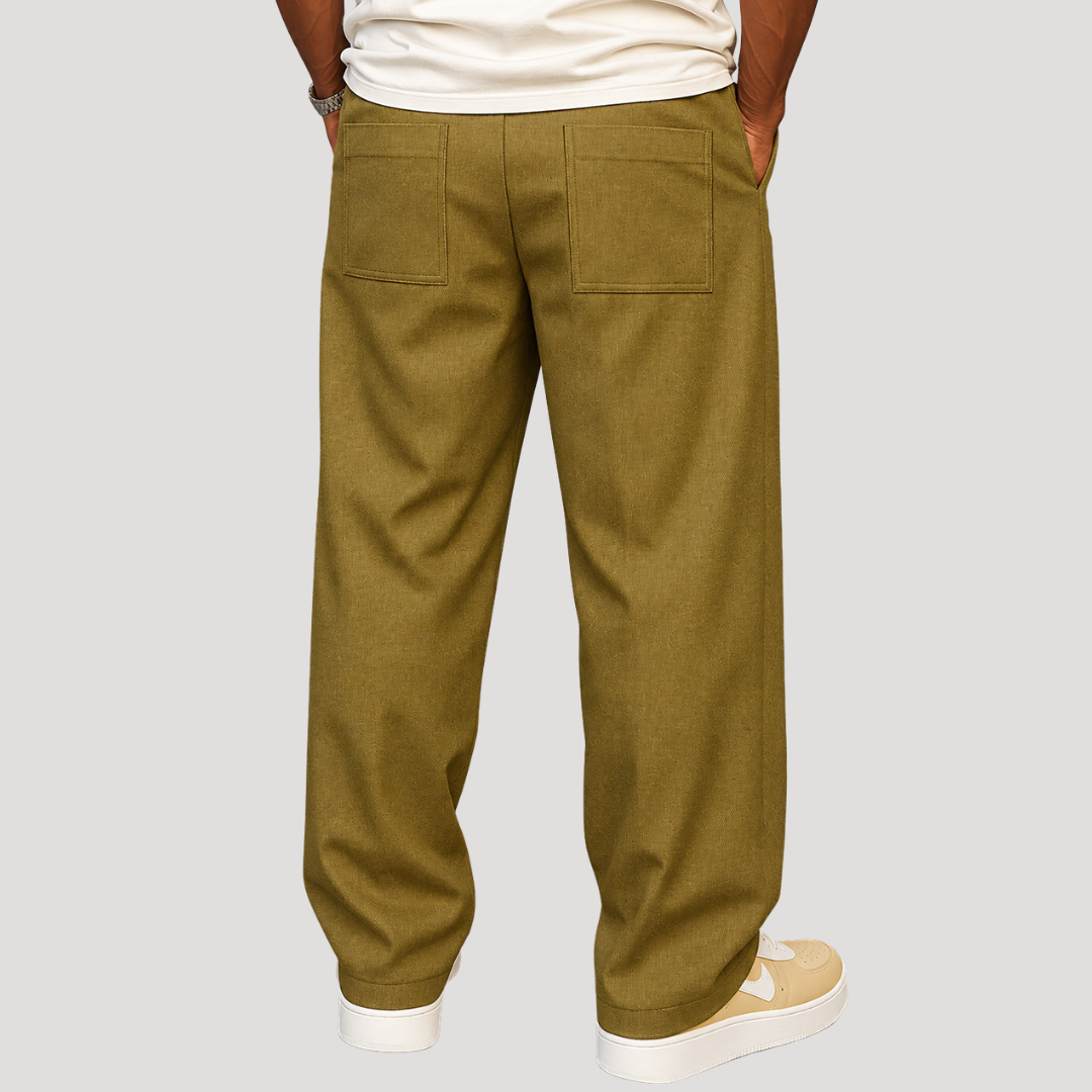 Pantalon Large Décontracté à Pinces pour Homme