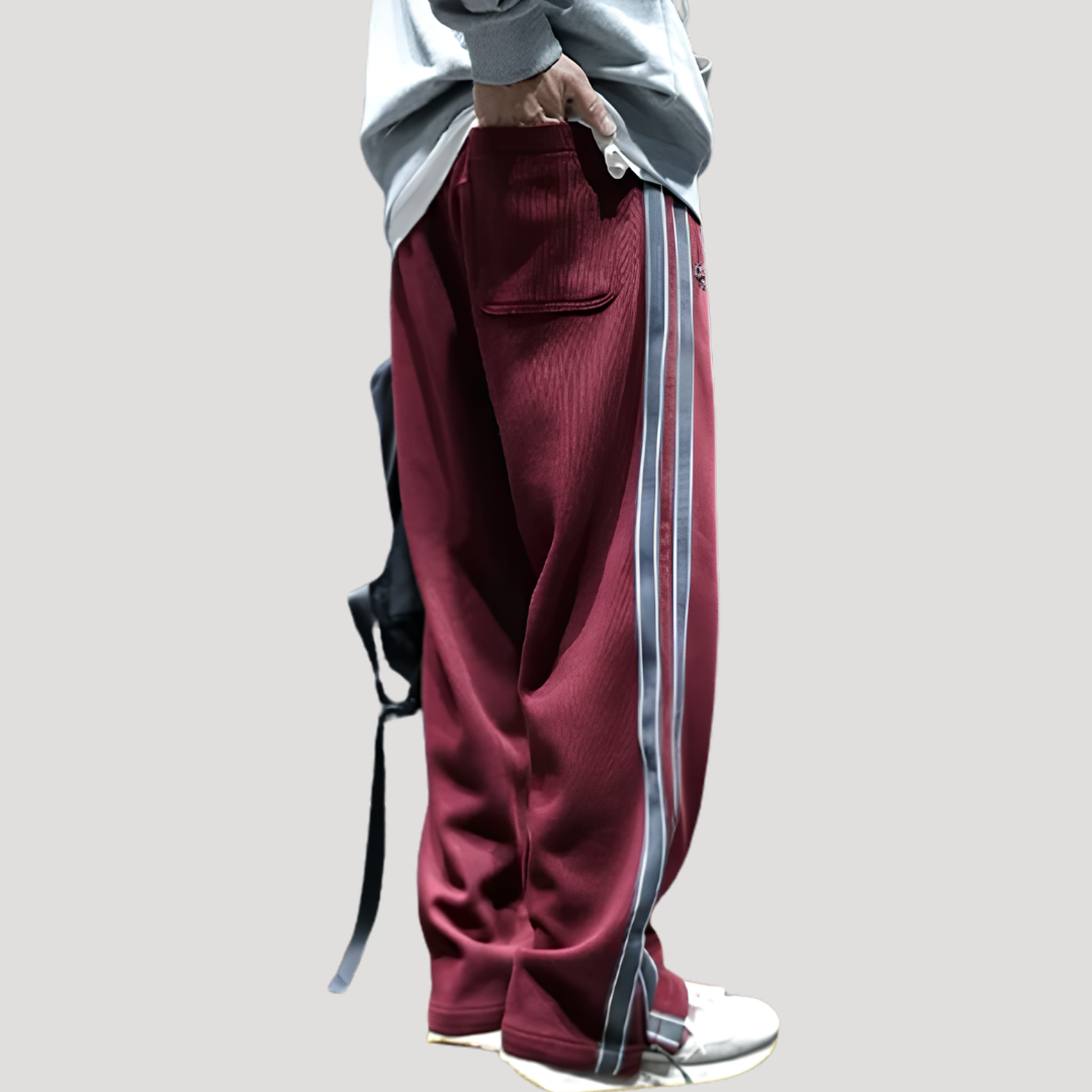 Pantalon Large à Doubles Bandes Contrastées pour Homme