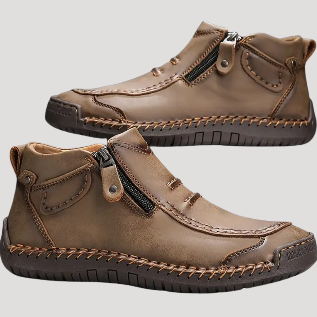 Bottines Zippées à Coutures Apparentes pour Homme