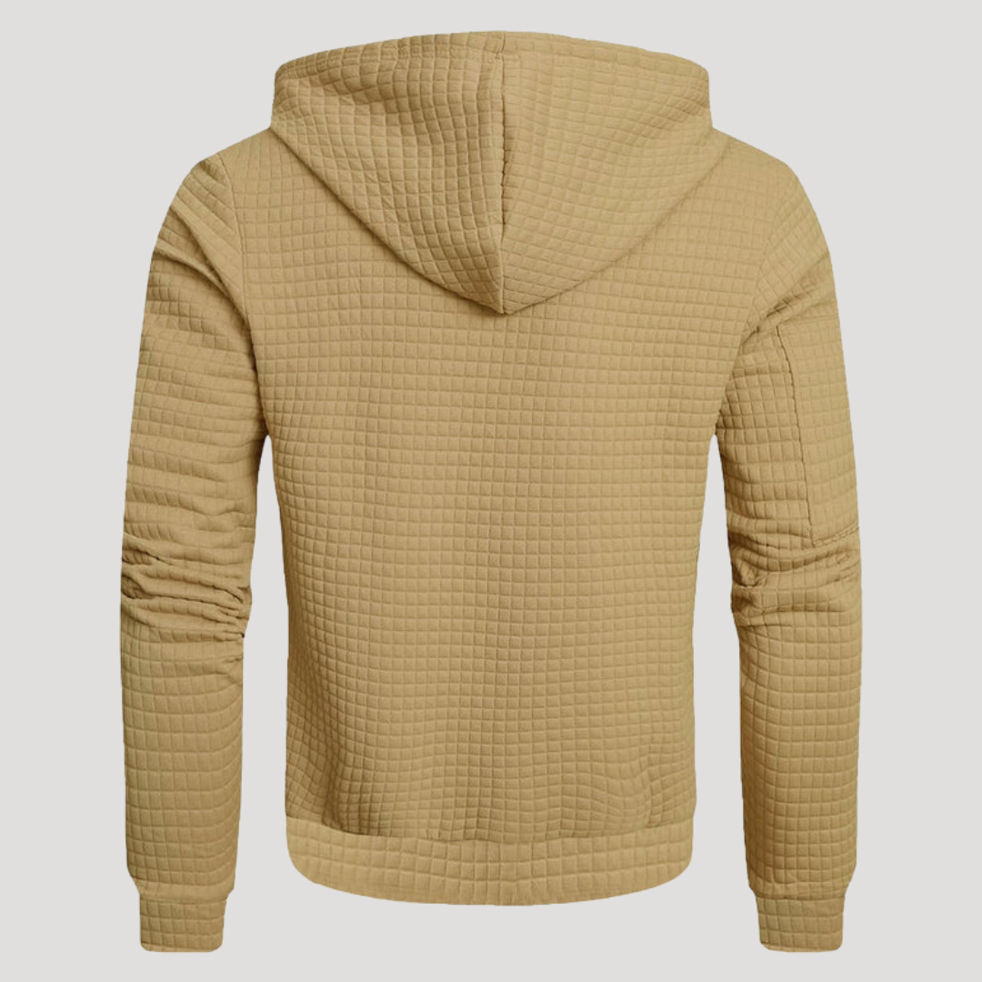 Sweat à Capuche Zippé à Texture Gaufrée pour Homme