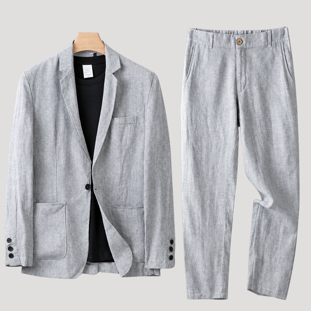 Ensemble Blazer Déstructuré à Poches Plaquées pour Homme