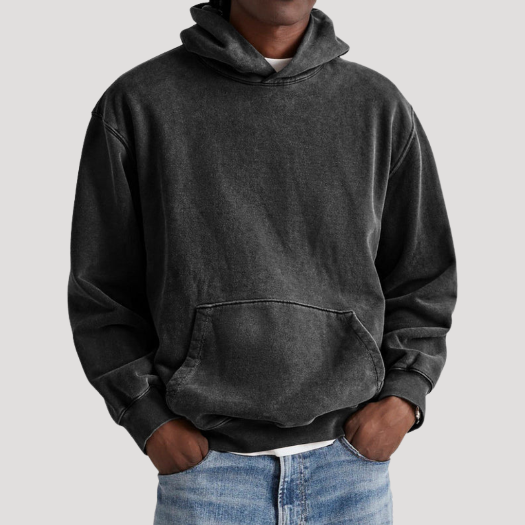 Sweat à Capuche Oversize à Effet Délavé pour Homme