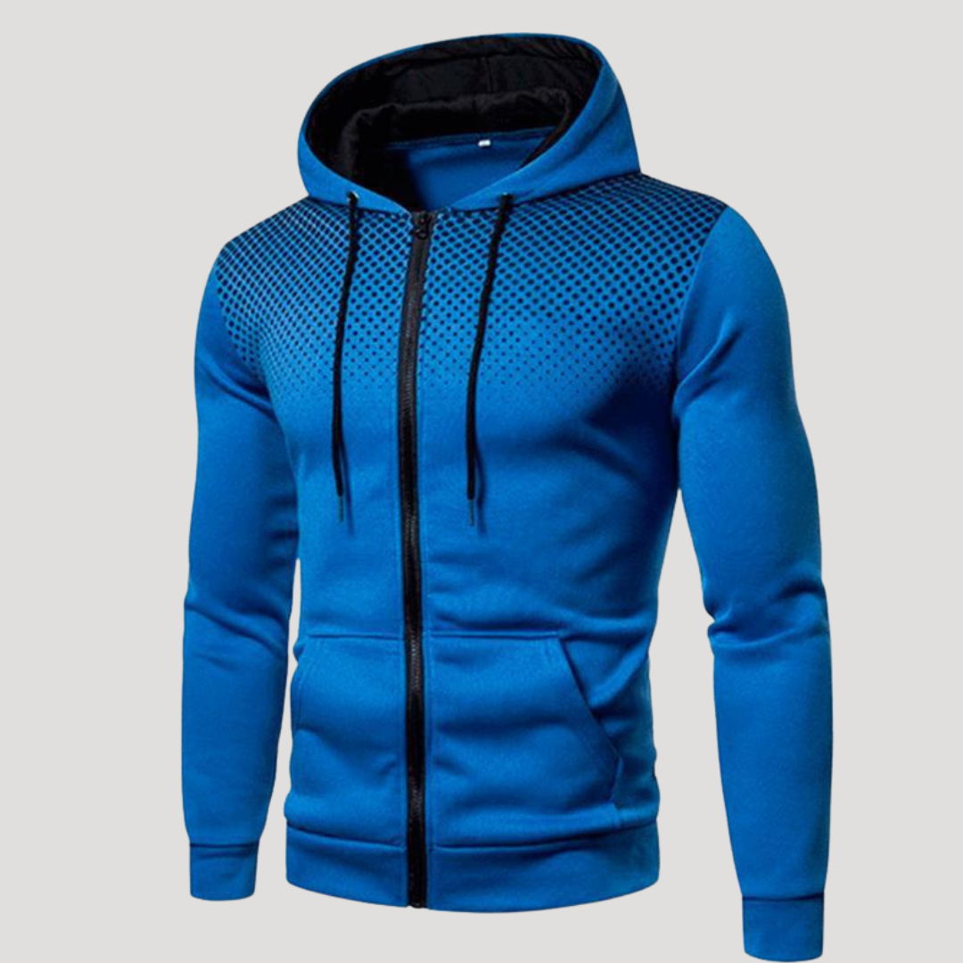 Sweat à Capuche Zippé à Empiècement Perforé pour Homme