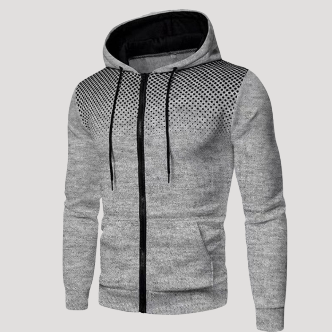Sweat à Capuche Zippé à Empiècement Perforé pour Homme