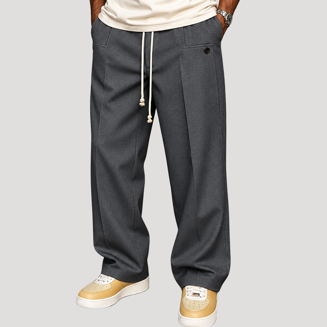 Pantalon Large Décontracté à Pinces pour Homme