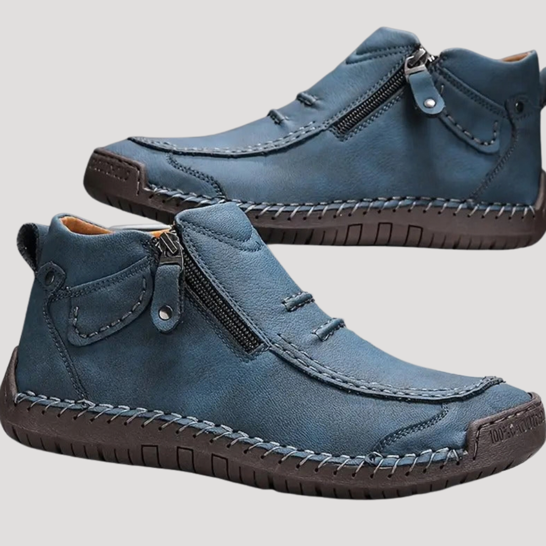 Bottines Zippées à Coutures Apparentes pour Homme