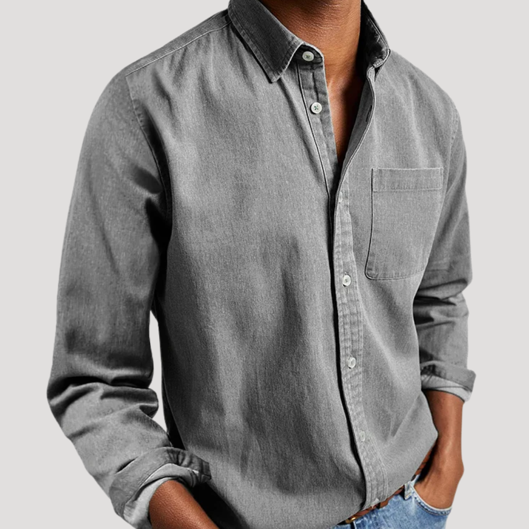 Chemise à Col Classique et Poche Poitrine pour Homme