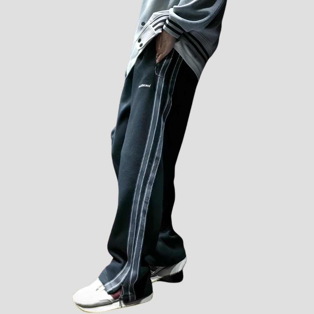 Pantalon Large à Doubles Bandes Contrastées pour Homme