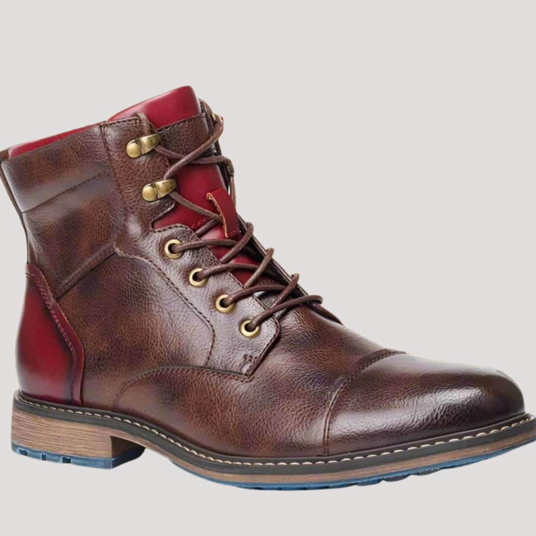 Bottines à Lacets et Bout Rapporté pour Homme