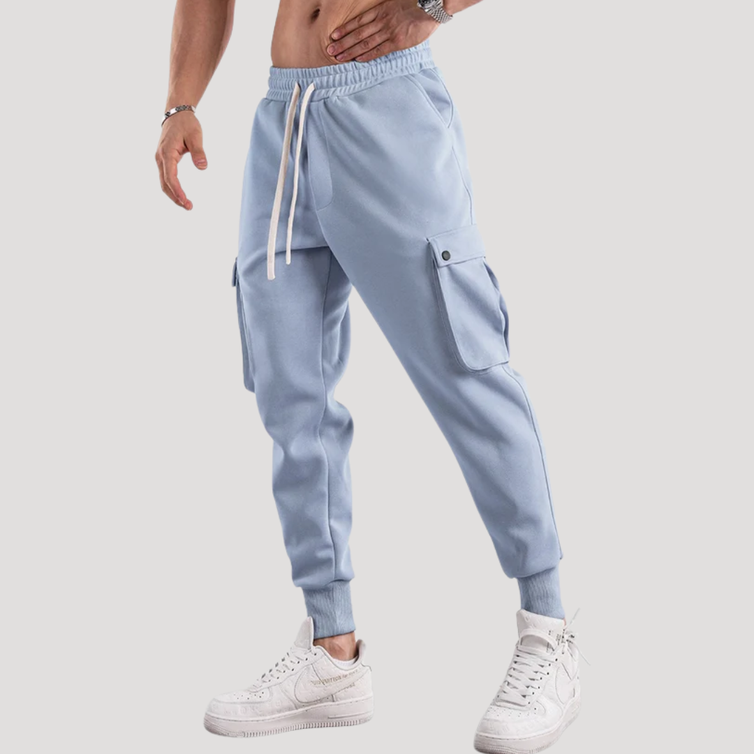 Pantalon Cargo à Poches à Rabat et Bas Côtelés pour Homme