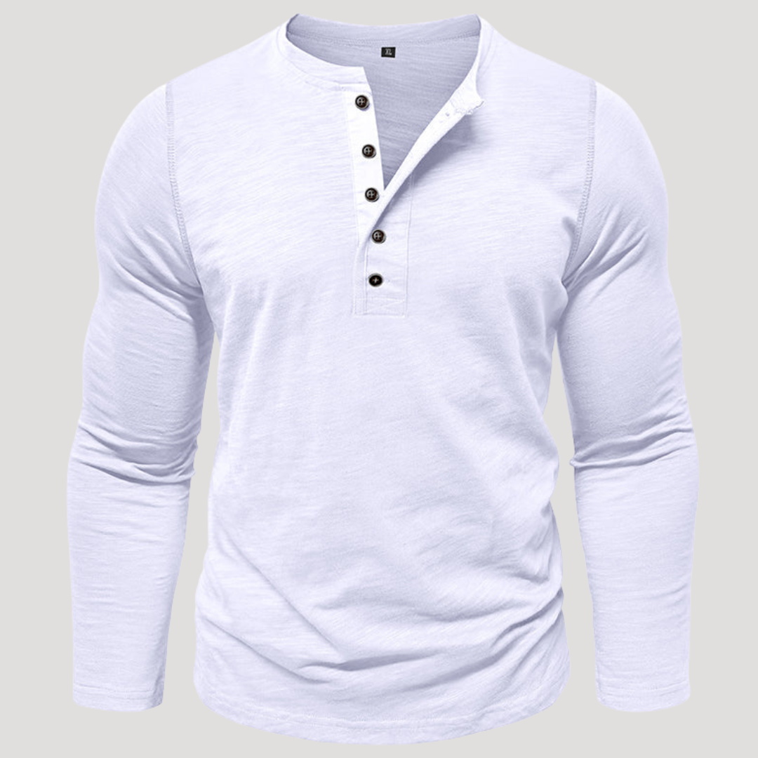 Haut à Col Tunisien et Patte Longue Boutonnée pour Homme