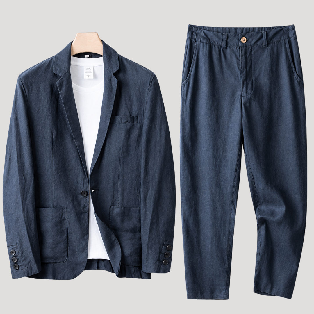 Ensemble Blazer Déstructuré à Poches Plaquées pour Homme