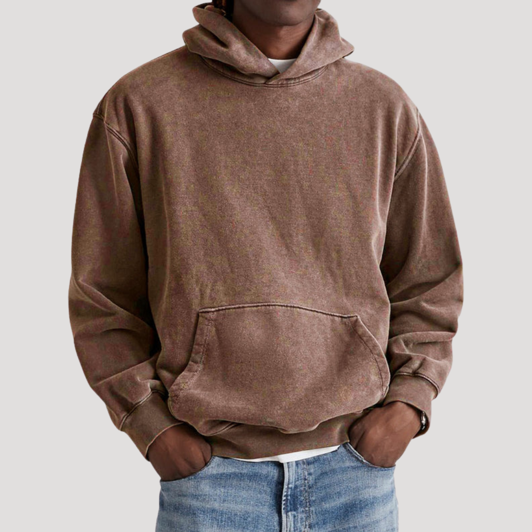 Sweat à Capuche Oversize à Effet Délavé pour Homme