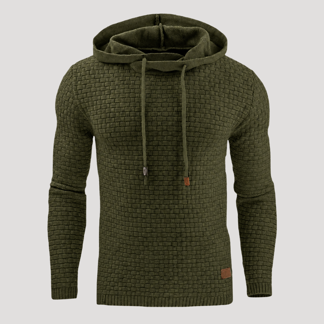 Pull à Capuche en Maille Gaufrée pour Homme