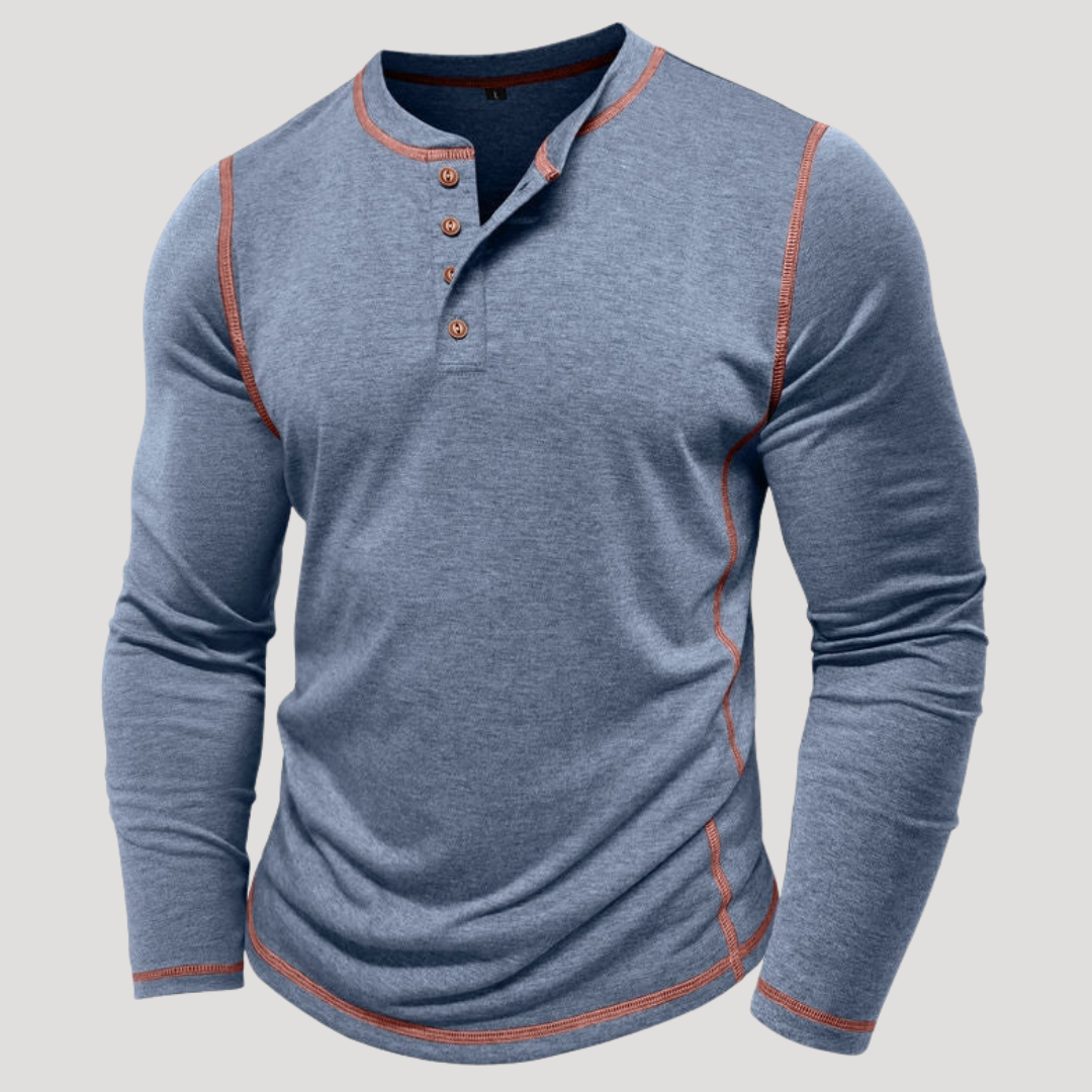Haut Henley à Surpiqûres Contrastées pour Homme
