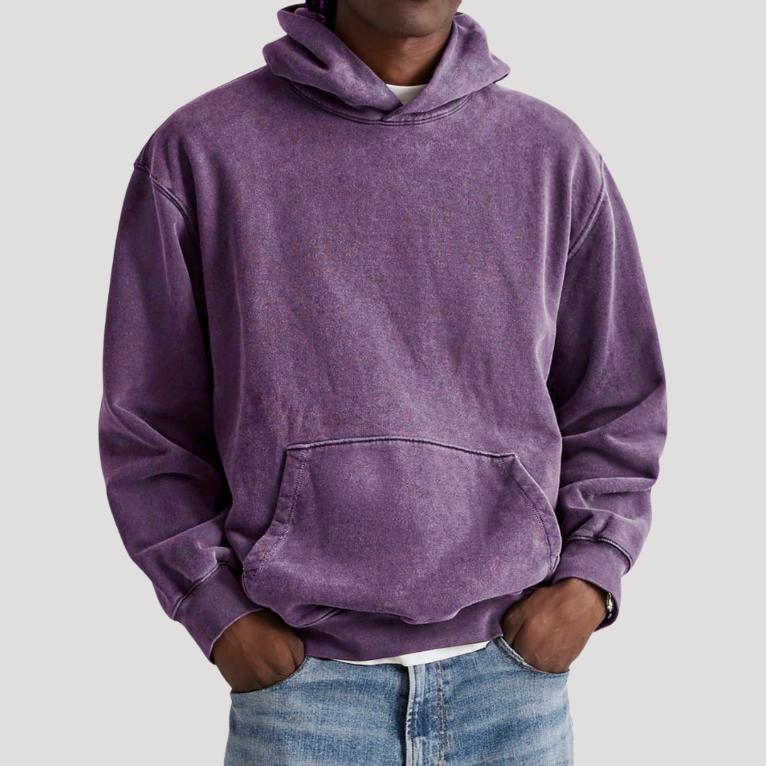 Sweat à Capuche Oversize à Effet Délavé pour Homme