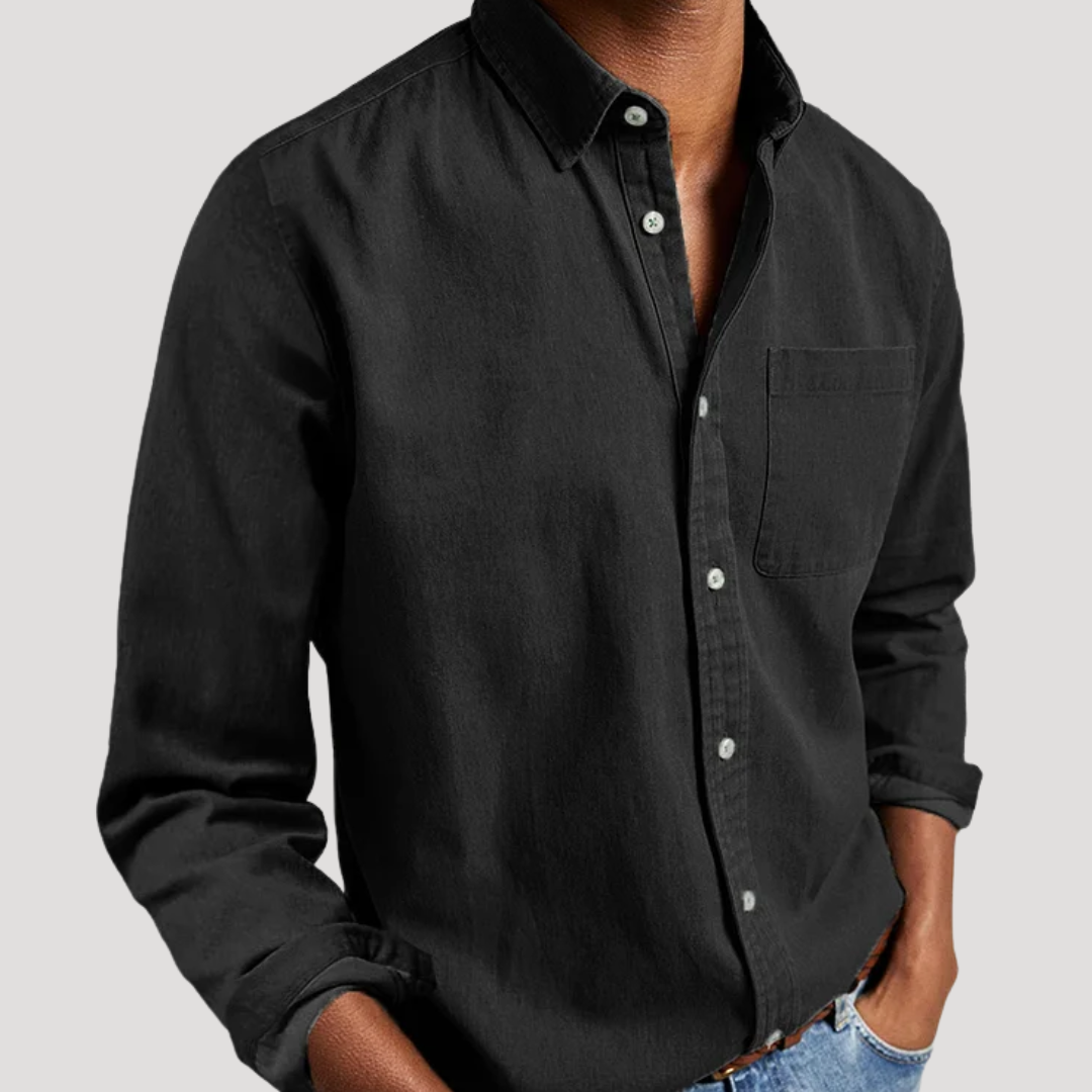 Chemise à Col Classique et Poche Poitrine pour Homme