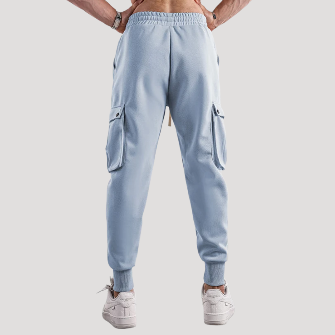Pantalon Cargo à Poches à Rabat et Bas Côtelés pour Homme