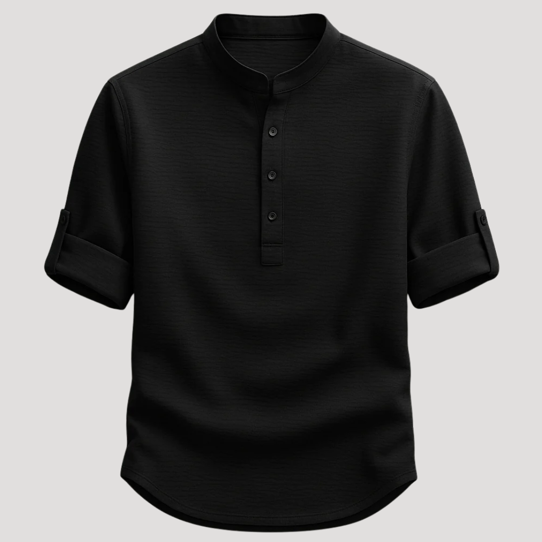 Chemise Décontractée à Col Mao pour Homme