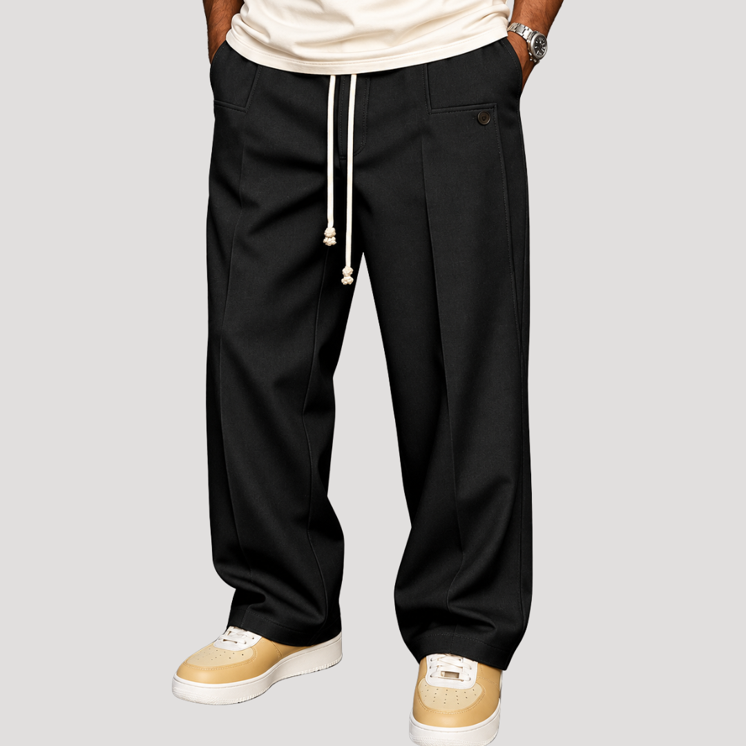 Pantalon Large Décontracté à Pinces pour Homme