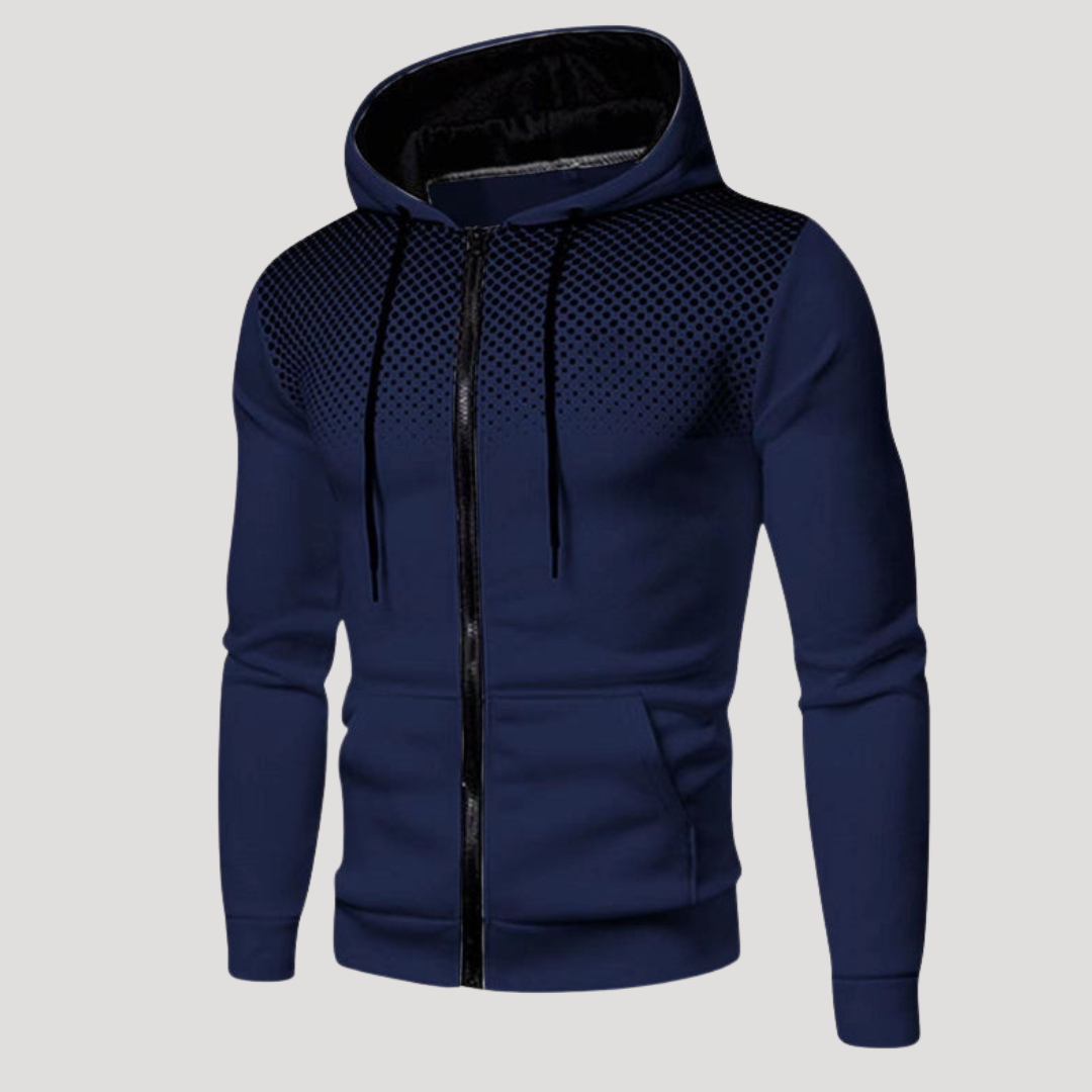 Sweat à Capuche Zippé à Empiècement Perforé pour Homme