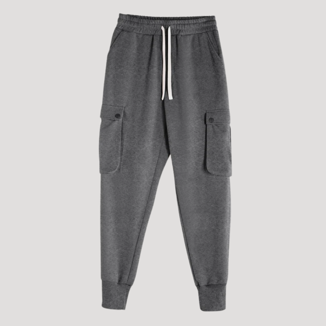 Pantalon Cargo à Poches à Rabat et Bas Côtelés pour Homme