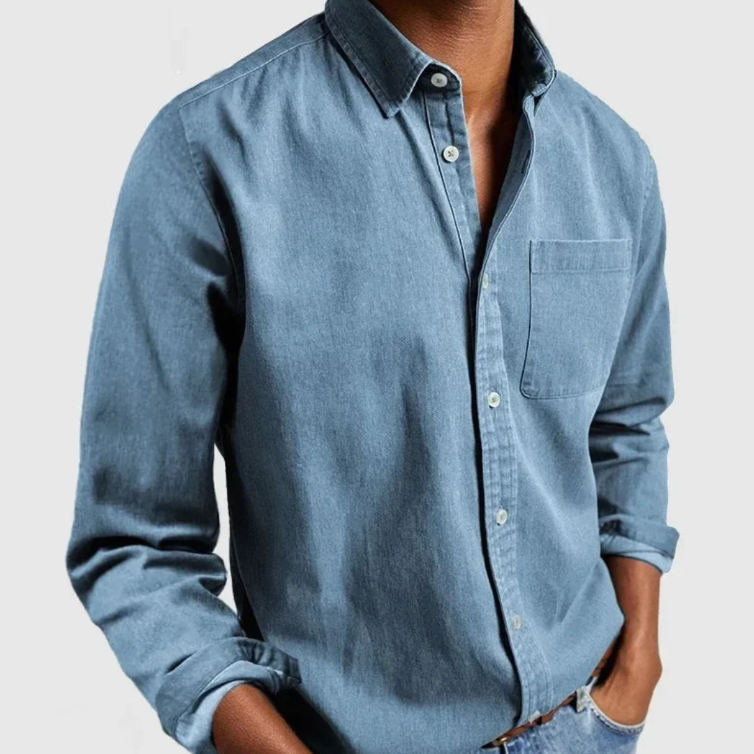 Chemise à Col Classique et Poche Poitrine pour Homme