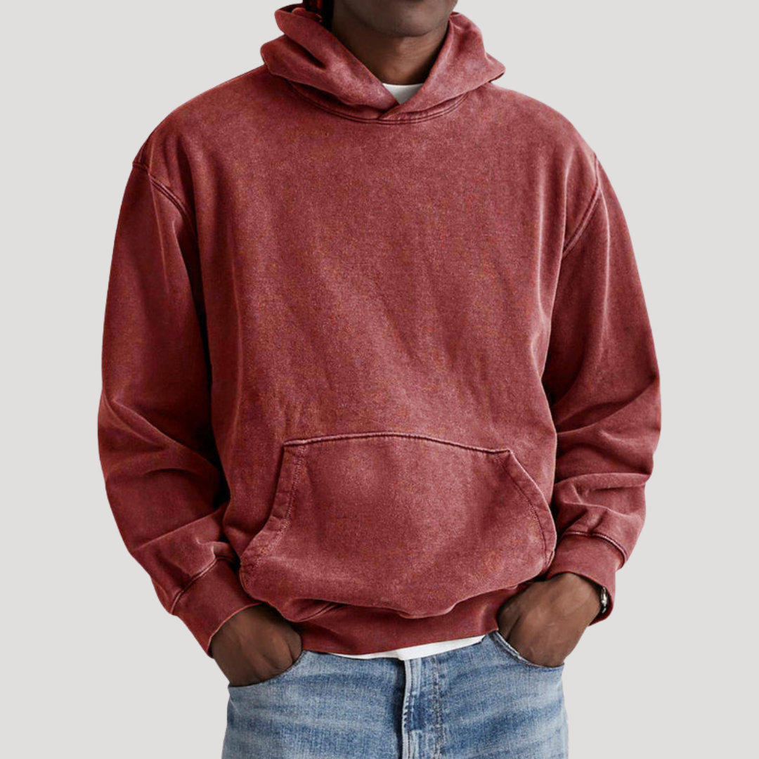 Sweat à Capuche Oversize à Effet Délavé pour Homme