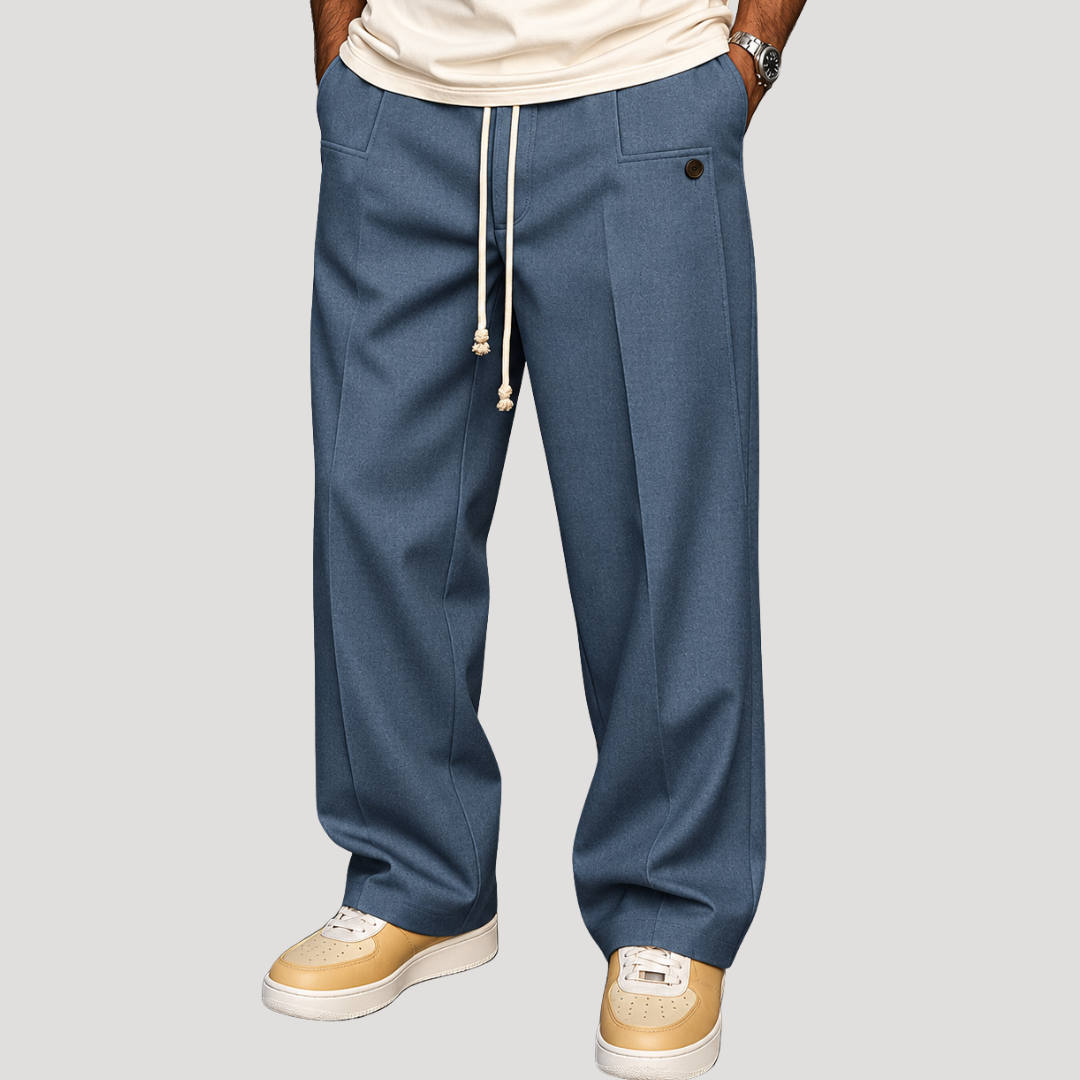 Pantalon Large Décontracté à Pinces pour Homme