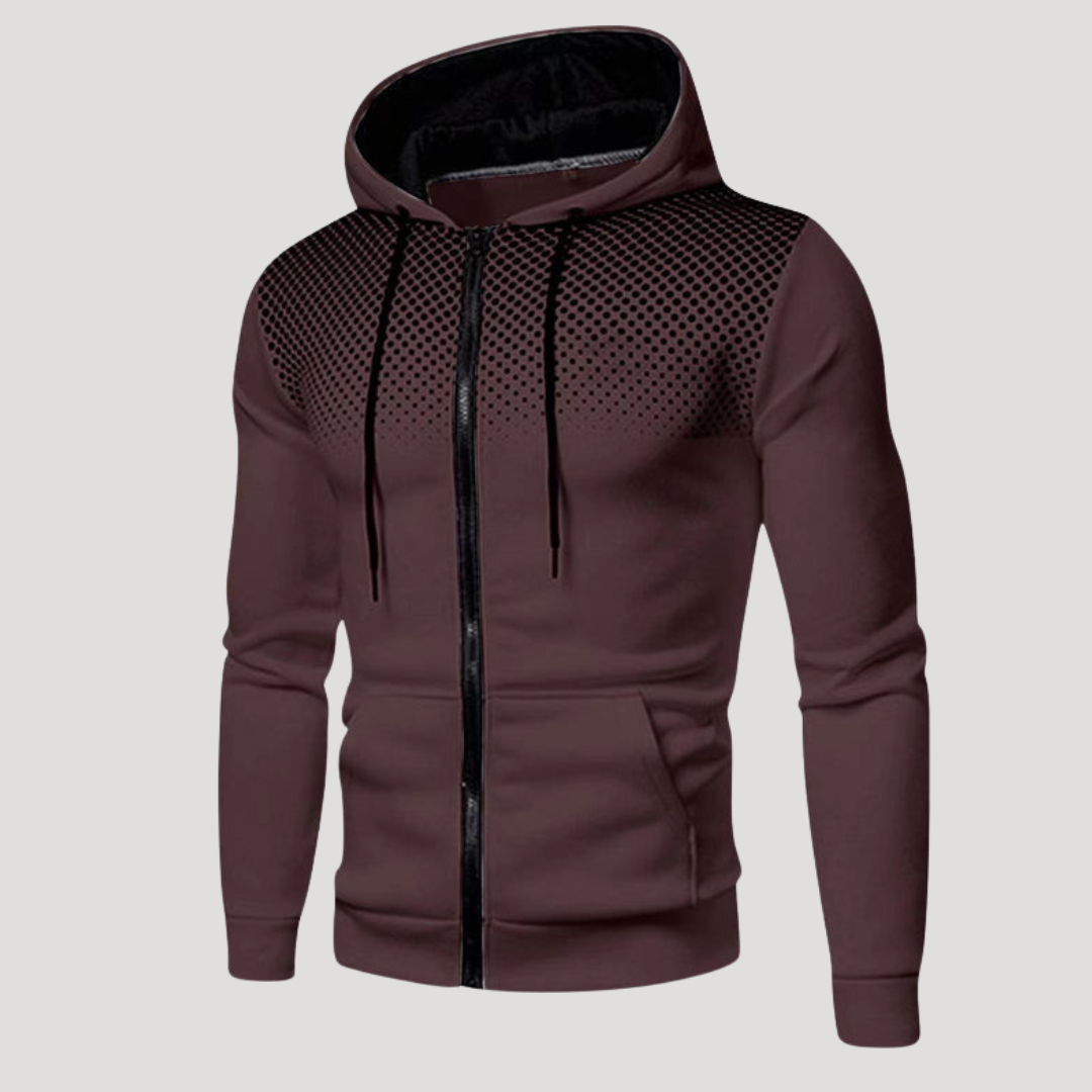 Sweat à Capuche Zippé à Empiècement Perforé pour Homme