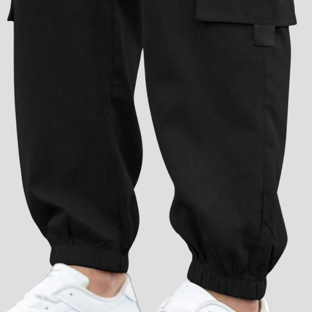 Pantalon Cargo à Poches à Rabat et Sangles Contrastées pour Homme