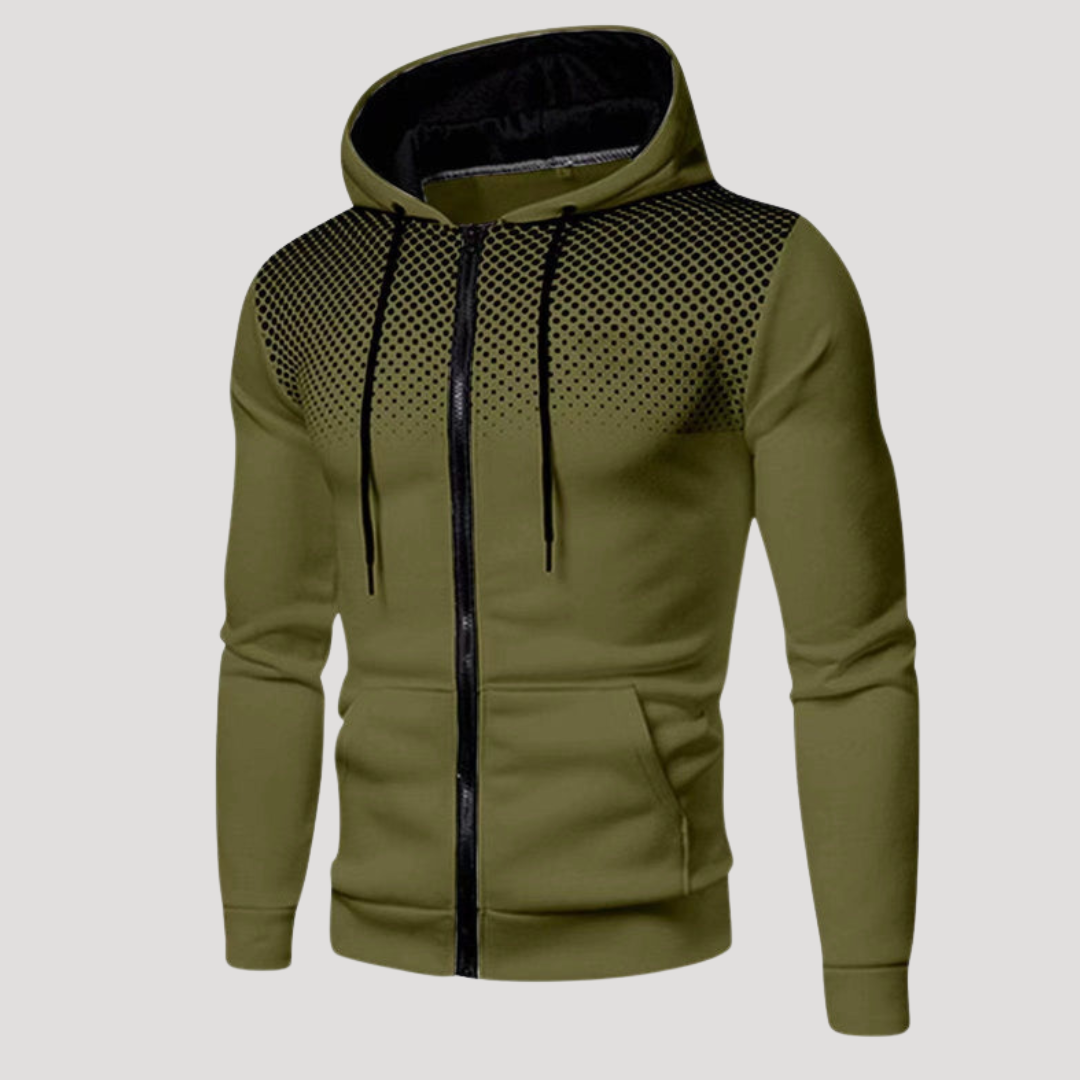 Sweat à Capuche Zippé à Empiècement Perforé pour Homme