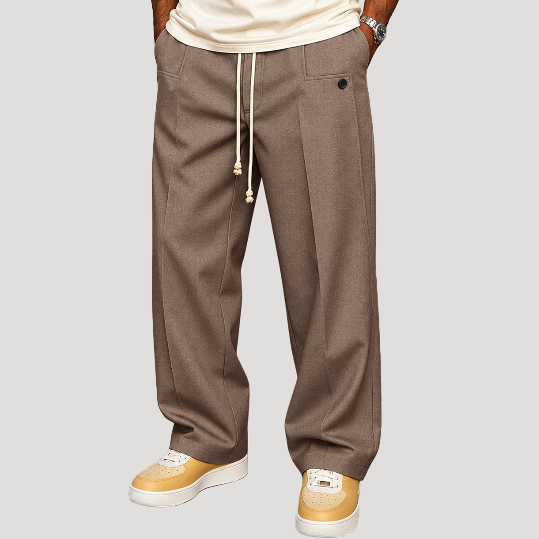Pantalon Large Décontracté à Pinces pour Homme