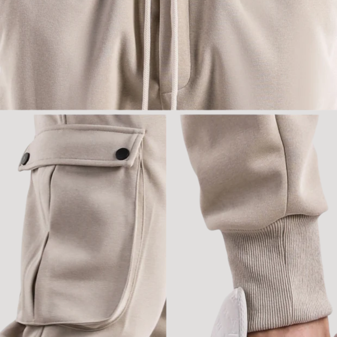 Pantalon Cargo à Poches à Rabat et Bas Côtelés pour Homme