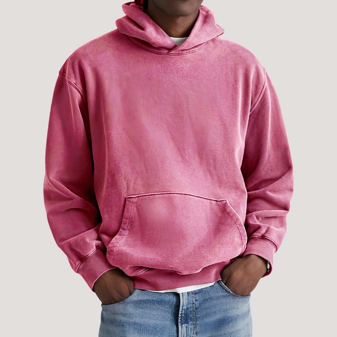 Sweat à Capuche Oversize à Effet Délavé pour Homme