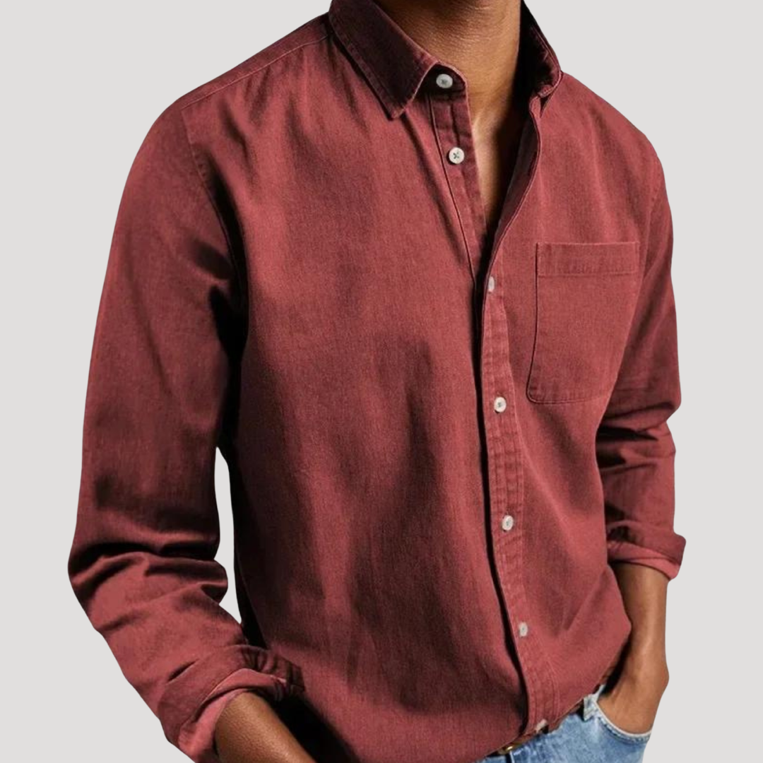 Chemise à Col Classique et Poche Poitrine pour Homme