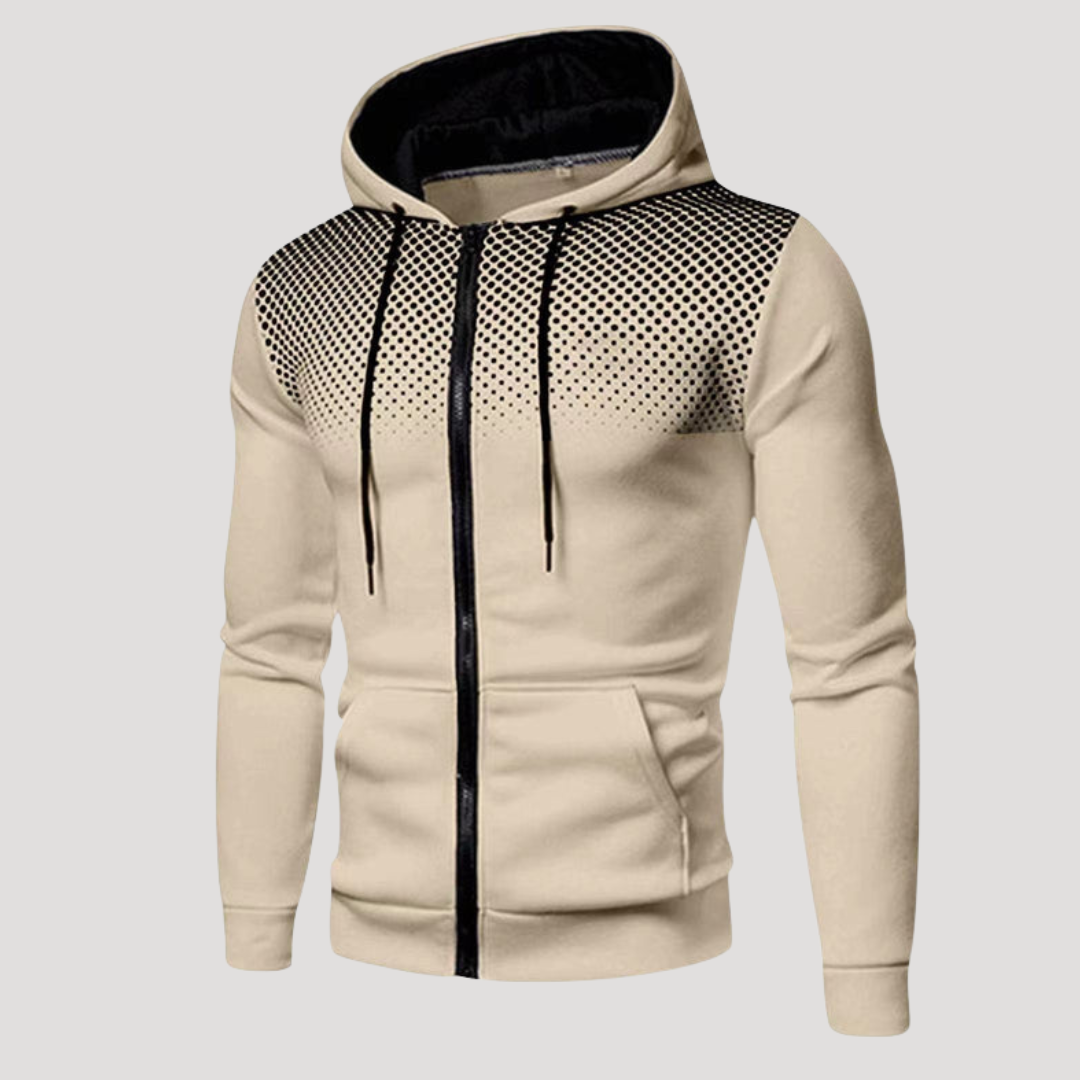 Sweat à Capuche Zippé à Empiècement Perforé pour Homme